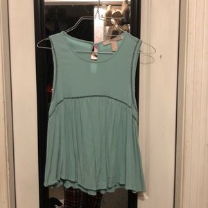 Turquoise baby doll shirt